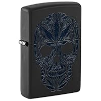 Zippo Stormaansteker, cannabis, hoogglans zwart, lasergravure