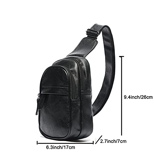 Men Mini Sling Bag Nylon watherproof Unbalance Small Chest Shoulder Bags Casual Crossbody Bag(black)2