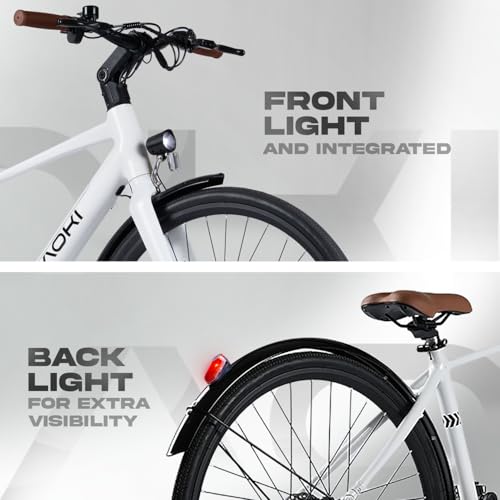 Image of Aoki Cadence GL Electric Urban Bicycle | Carbon Belt Drive | 250W Motor | Ultralight <20kg | Stem Display | 700C Tyres | Removable Battery | Arctic White