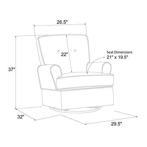 Baby Relax The Tinsley Nursery Swivel Glider Chair, Grey