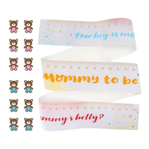 Habbiful 1 Roll 75 Inch Baby Shower White Measuring Tape Belly Measure Game with 12 Footprint Stickers Tommy Measuring Tape for Baby Shower Games Party Decorations Supplies