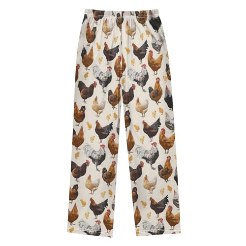 ALAZA Chicken Rooster Chick Pajama Lounge Pants Long Sleep Pajama Bottoms with Pockets2