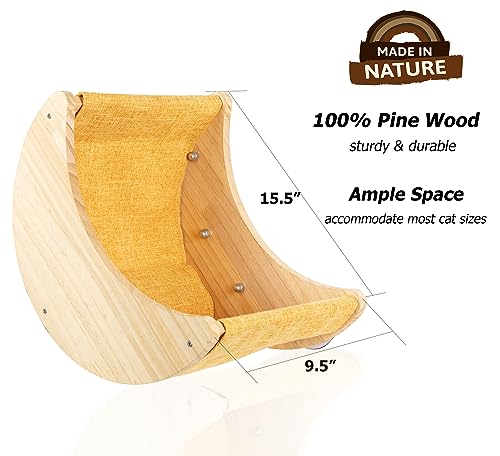 HAPYKITYS Camas de janela para gatos em ambientes internos, poleiros, prateleiras de lua montadas co