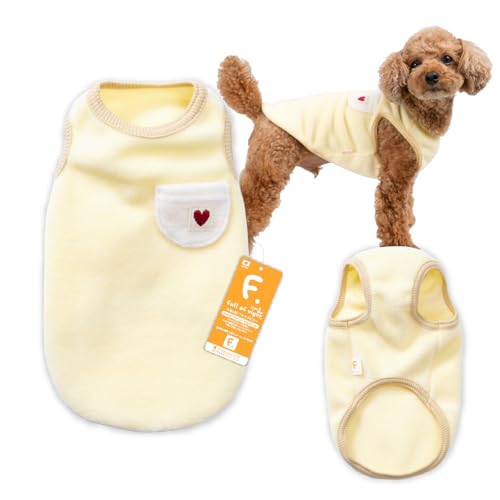 小型犬 あったか ふわもこ ポケット付き バイカラー フリース タンク 小型犬用 抜け毛対策 タンクトップ 犬の服 フルオブビガー 48/クリーム NL
