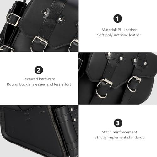 Bolsa lateral impermeable para motocicleta Amosfun, alforja derecha con compartimento para herramientas y portavasos, multifuncional para conducción al aire libre miniatura 7