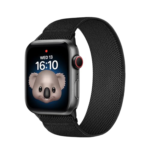 Apple Watch用ストレッチソロループバンド SE/2 & Series 9/8/7/6/5/4/3用 ソフト伸縮性ナイロンスポーツストラップ キッズ ガールズ ボーイズ iWatchバンド 38/40/41mm & 42/44/45mm, 38/40/41mm, 宝石なしの商品画像（Amazon）