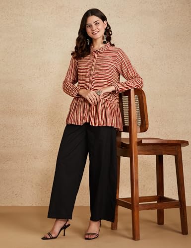 Image of Amazon Brand - Myx Women Cotton Relaxed Fit Palazzo (Available in Plus Sizes)