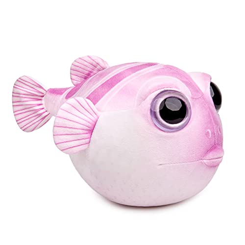 ZHONGXIN MADE Cute Pufferfish Plush - Soft Lifelike 10inch Pink Pufferfish Stuffed Animal, Simulation Pattern Pink Puffers Stuffed Toys Dolls, Gifts for Kids
