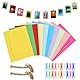 KALIONE 20 Stück Papier-Bilderrahmen, 10,2 x 15,2 cm, Papier-Fotorahmen, Bunte DIY-Clip-Fotohalter mit Clips und Juteschnur, buntes Karton-Bild-Aufhänge-Display-Set für Zuhause, Büro, Schule, Party