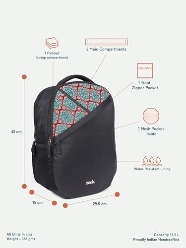 Image of ZOUK Taaran Backpack - Large 2 Compartment Backpack, 18.5L with Spacious Interiors Bags For School, Office, College, Gift For Men & Women