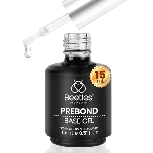 Image of Beetles Gel Base Coat 15ml Prebond Base Gel Polish Soak Off UV LED Nail | Prebond base gel creates a smooth foundation for gel polish with soak off removal and lasting wear.