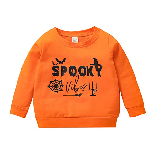 Kid Halloween Sweatshirt Baby Boy Girl Funny Ghos𝐭 Graphic Pullover Crewneck Long Sleeve Shirt Fall