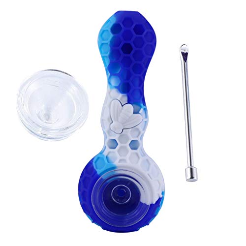 YUYOUG Indestructible Honeycomb Silicone Straw with Cleaner Cover and Glass Free Decor Bowl Inside
