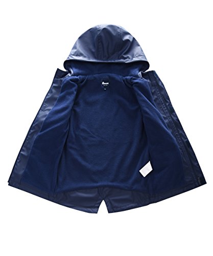 Hiheart Boys Girls Waterproof Rain Jacket Fleece Lined Softshell Coat3