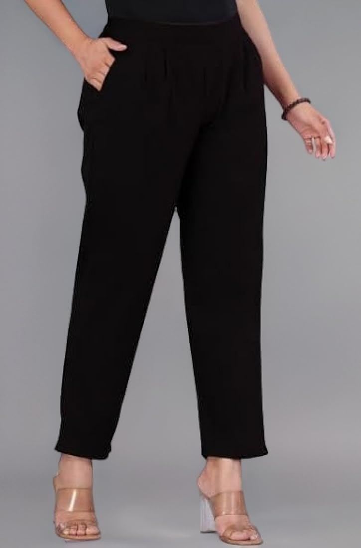 Buy VENITYWAVE Women's High Waist Regular Fit Elastic Waist Full