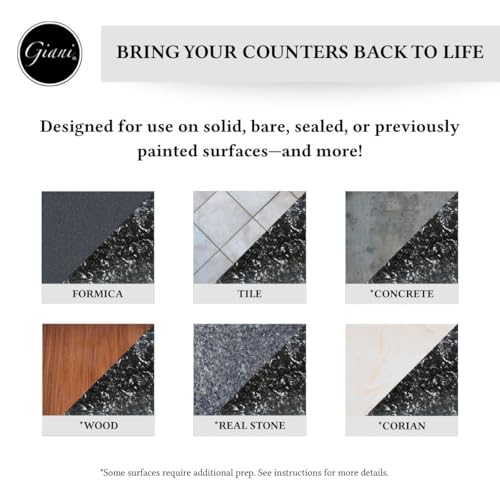 Giani Granite Countertop Paint Kit 2.0-100% Acrylic (Bombay Black) by Giani - Image 3