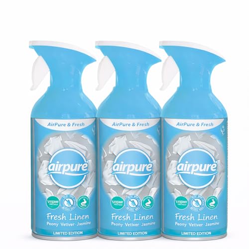 Airpure & Fresh Trigger Spray 250ML | Room & Fabric Freshener | Long-Lasting Home Fragrance | Available in Deep Oud, Fresh Linen & True Romance (Fresh Linen)