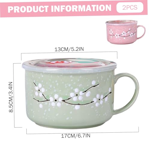 Bols à soupe en céramique 800 ml avec poignées et couvercle - 5