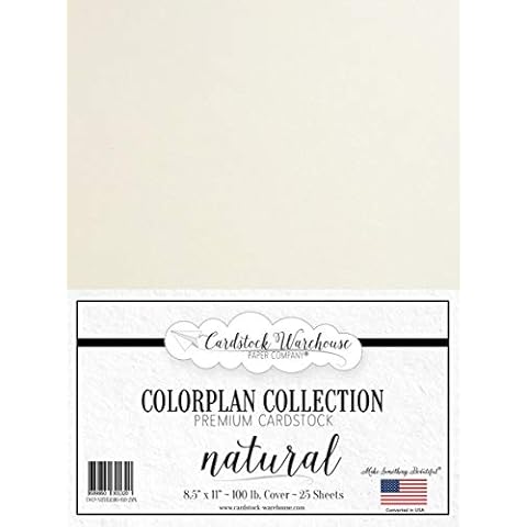 Cardstock Warehouse Colorplan Natural Cream - 8.5 x 11" - 100 Lb. / 270 Gsm Matte Premium Cardstock Paper - 25 Sheets Cover