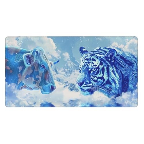 Tapis De Souris Fleur Tapis De Souris Gamer Rose Tapis De Souris XXL 1000X500X3Mm, Tapis De Bureau antidérapant Étanche, sous Main Souris À Bords Cousus, Mouse Pad pour Personnel De Bureau Accessoire