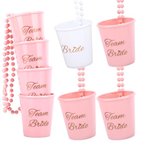 12 Pcs Shot Glass Necklaces with 1 White and 11 Pink for Bachelorette by ygzQibhg - Used condition - US$10.86