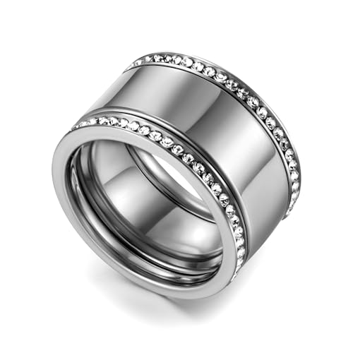 HYSIC 3-Piece 14K Gold-Plated Stackable Rings for Oura Ring Gen 3/4 - Cubic Zirconia Simulated Diamond Neutral Style Oura Accessories