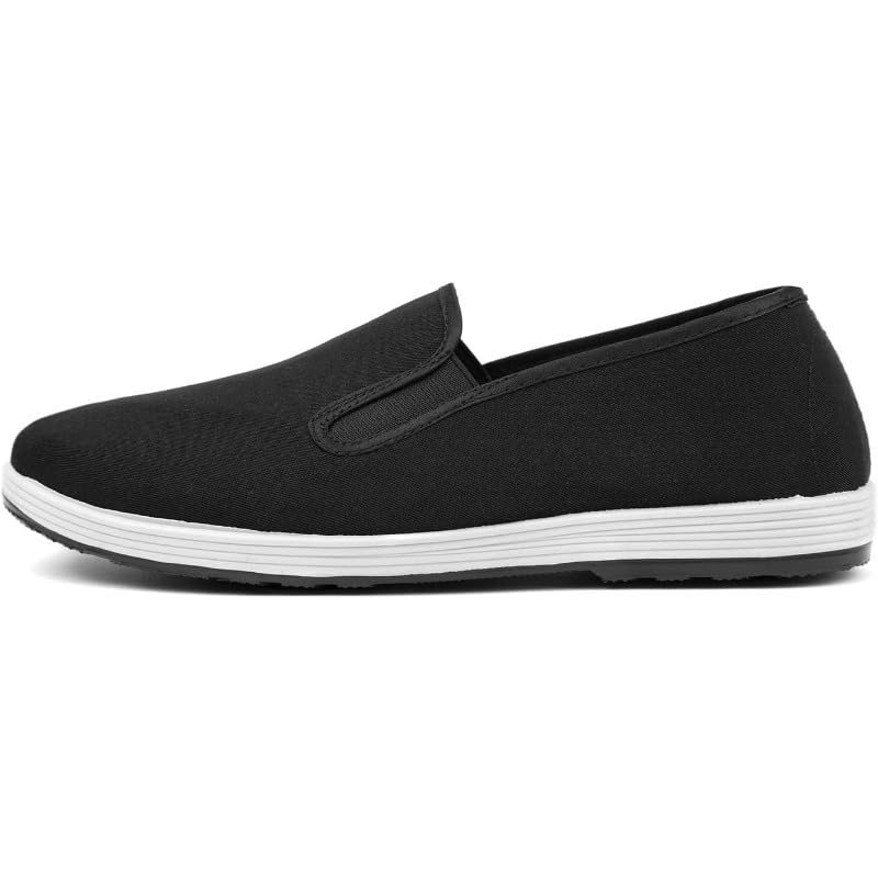 Chinese Tai Chi Kung Fu Shoes - Traditional Canvas Martial Arts, Black Rubber Sole,Classic Slip-On Canvas Shoes, Casual Comfort Walking Loafers3