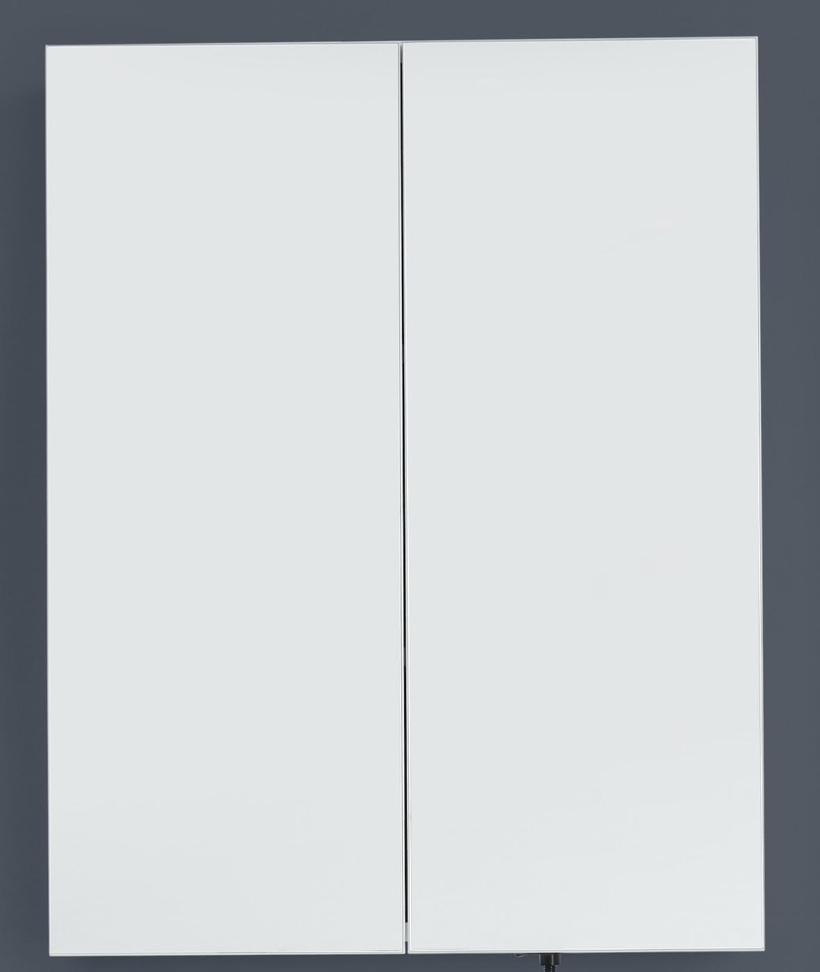 trendteam smart living - Line - Spiegelschrank - Weiß - Badspiegel modern mit vollständiger Spiegelfront - (BxHxT) 60 x 67 x 18 cm - 3 Fächer und 2 Einlegeböden