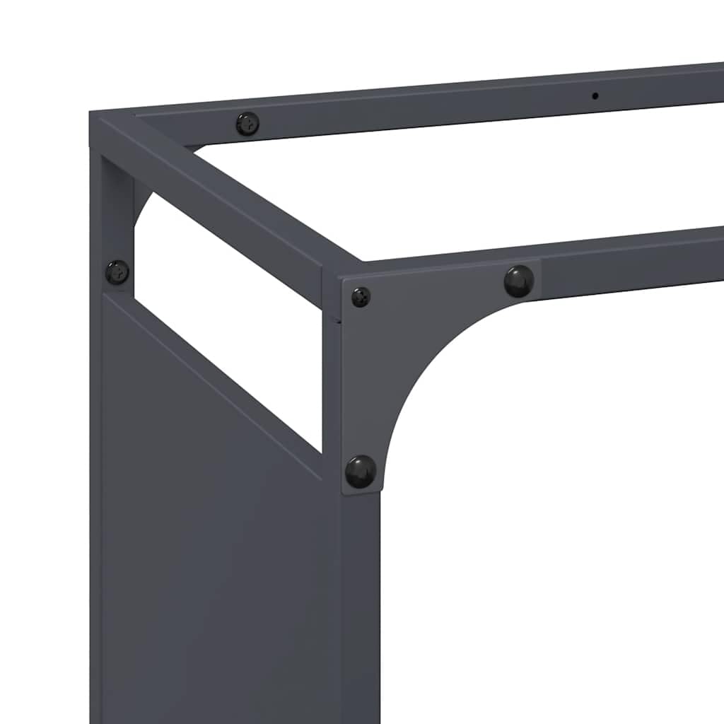 Genérico Leñero Antracita 60x28x65 cm Acero Laminado en frío,Casa y jardín,Accesorios para hornos de leña y chimeneas,Bolsas y Soportes de leña-864201