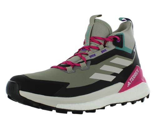 Image of adidas Terrex Free Hiker 2 GTX Mens Shoes Size 10.5, Color: Trace Cargo /Talc /Real Magenta-Grey