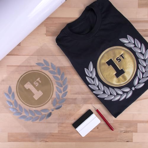 Siser Rolo HTV Metálico Easy Puff 30 pés (Prata) – Vinil de Transferência de Calor Puffy – Compatíve