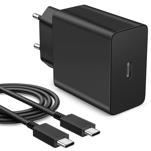 Cargador rápido USB C 60 W para Samsung Galaxy S26 Ultra A56 A36 A17 A26 A16 A35 5G Z Flip7 FE Tab S10, para iPhone 17e 16 Air Pixel Cargador súper rápido USB Tipo C con Cable USB C 5A 1 Metro, Negro