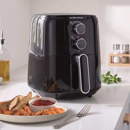 Hamilton Seaside Air Fryer, SimpliFry, 4.2L, Handbook Controls, 1300W, Adjustable Temperature, Adjustable Timer, 60 Min Timer, Vitality Saving, Air Fry, Roast, Bake, Reheat, Black - HB4001 - Image 6