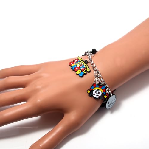 AMZ Digital Circus-Themed Bracelet – TADC-Series Inspired Pomnii Clown Character Beaded Wristband Gift for Fans3
