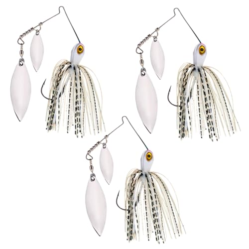 Reaction Tackle Spinner Bait Compact Profile Fishing Lure with Flash and Vibration for Bass Trout Pike Salmon and Walleye - 1/4 Oz Tennessee Shad (3-Pack)