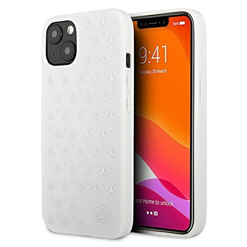 Mercedes MEHCP13SESPWH Coque de Protection pour iPhone 13 Mini 5,4" Motif étoiles Blanches