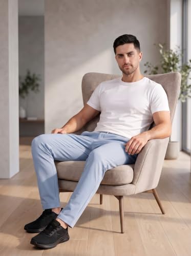 Image of SaintX Men's 4-Way Stretchable Athleisure Pants | Sweat Wicking Fabric | Slim Fit | Active - Sports Wear | Travel, Lounge & Casual Wear | Stylish Back Zipper Pocket | Available in Plus Size (ST06)