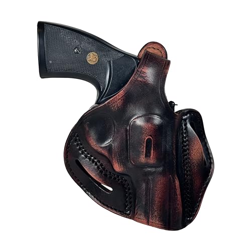 1791 Gunleather L & K Frame Revolver Holster, Leather Thumb Break Holster Fits Revolvers w. max 3 Barrel Length, Compatible with 3 inch Colt Python, Smith & Wesson 686, 66 Combat and 19