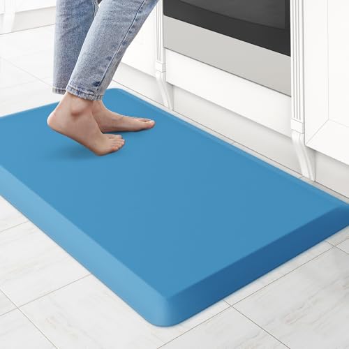 Image of KitchenClouds Kitchen Mat Cushioned Anti Fatigue Kitchen Rug 0.75inch Water Resistant Non Slip Kitchen Rugs and Mats Standing Desk Mat Comfort Floor Mats for Kitchen Sink Office (17.3 inchx28 inch,Green)