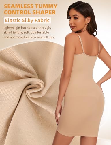 SLIMBELLE Shapewear Dress Slip for Women Tummy Control Adjustable Spaghetti Full Slip Seamless Body Shaper for Under Dresses4