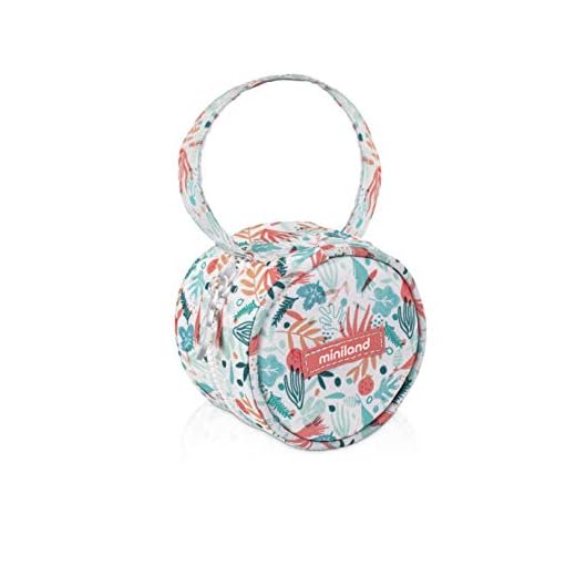 Miniland Acipocket Mediterranean - Portachupetes Unisex, Funda Higiénica Para Chupetes, Naranja Y Verde