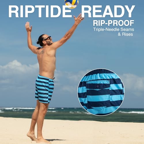 Image of Kanu Surf Men's Troy Stripe Swim Trunks