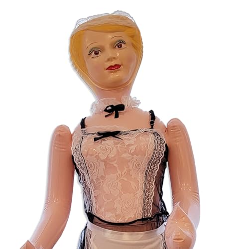 Merrimix - Ginger Inflatable Blow Up Doll with Maid Costume Gag Gifts for Men Bachelor Party Favors and Decorations Bachelorette Party Accessories Funny