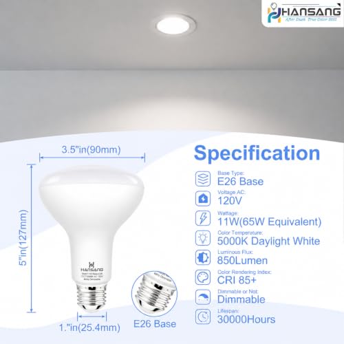 BR30 LED Flood Light Bulbs 65W Equivalent Dimmable E26 5000K Daylight - image 2