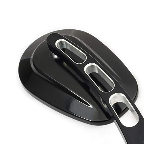 E-Bro Black CNC Sportster Mirrors for 8mm Threaded Harley Davidson Motorcycles - Thumbnail 4