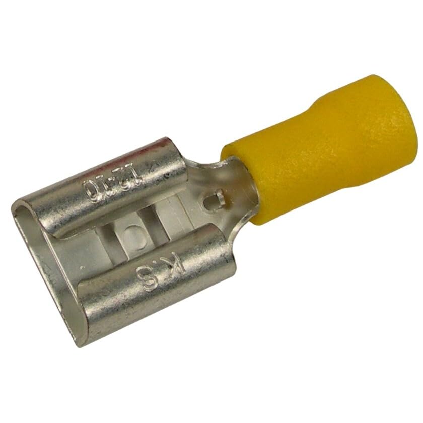 Pico 3157QT 12-10 AWG(Yellow) Electrical Wiring Flared Vinyl Insulated 0.375" Tab Female Quick Connect for Volkswagon 2 Per Package