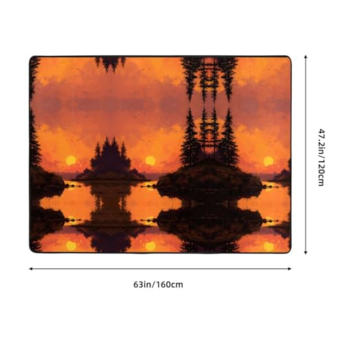 Tapis de sol en flanelle absorbant imprimé lavable et durable - 4