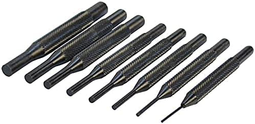 Alloy Steel Drive Pin Punch 8 Piece Set - 4" Length, Point Sizes