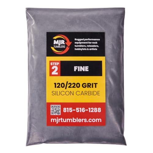 5lb of MJR Tumblers Premium 120/220 Fine Silicon Carbide Rock Polishing Grit for Step/Stage 2, MJR Tumblers is a Disabled and Veteran Owned Company Proudly Located in USA