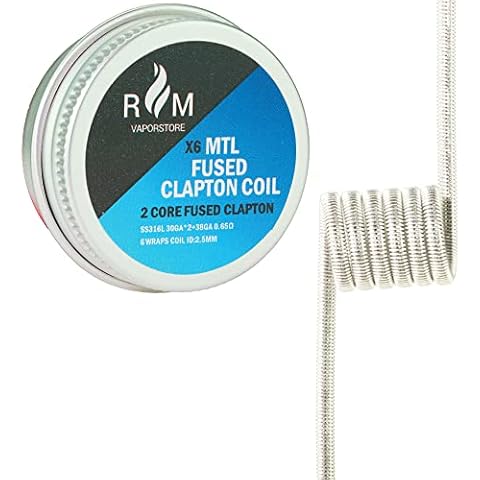 Vorgefertigte MTL Fused Clapton Coils 2,5 mm ID 0,65 Ω SS316L 6 Stück für RDA RBA RDTA Tanks - Vorgefertigte Spulen-Vaping-Zubehör - Metallwanne Cover